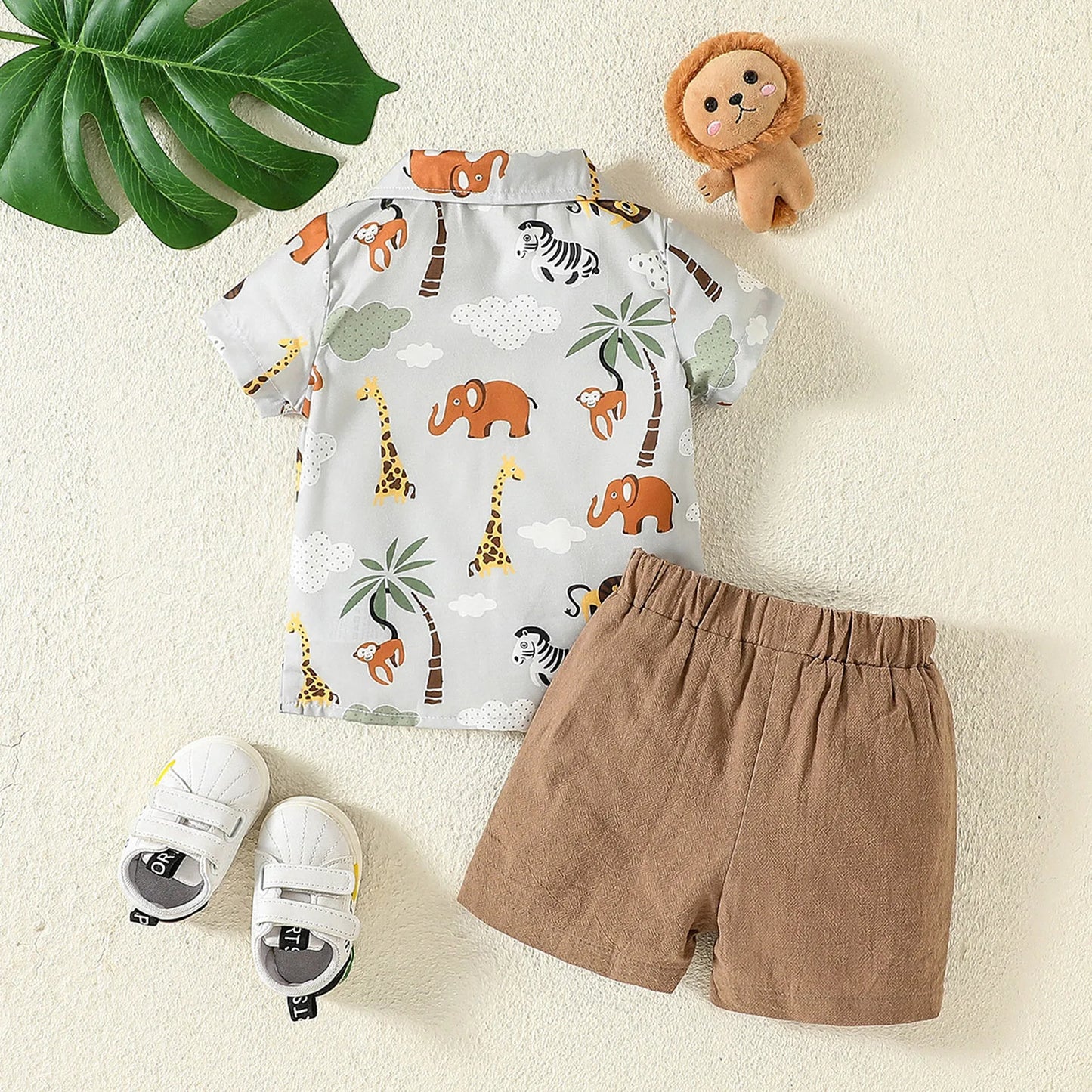 Conjunto para Menino Camisa de Animal e Bermuda