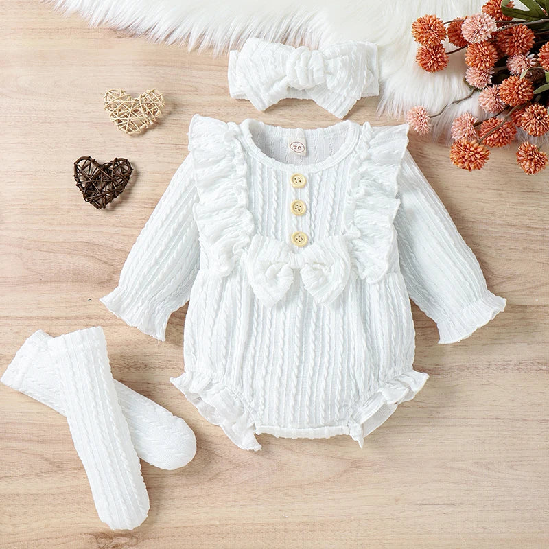 Baby Girls' Long Sleeve Ruffle Romper