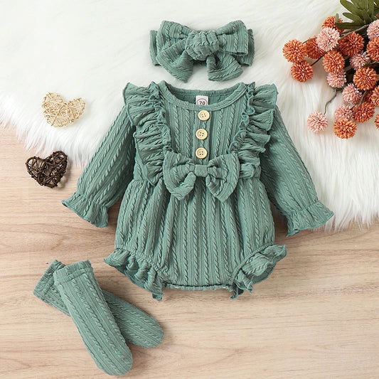 Baby Girls' Long Sleeve Ruffle Romper