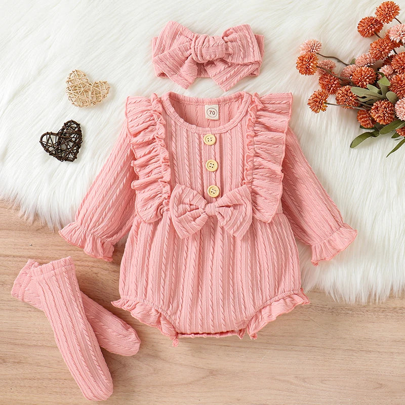 Baby Girls' Long Sleeve Ruffle Romper