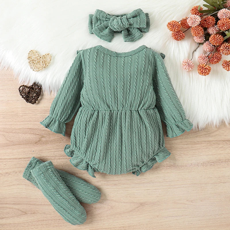 Baby Girls' Long Sleeve Ruffle Romper